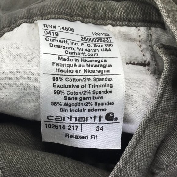 Carhartt Rigby Relaxed Fit Men's Shorts NWT Size 34 x 10 Rugged Flex Workwear - Picture 7 of 7